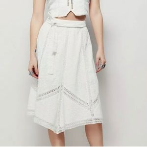 Free People Figi Asymmetrical Eyelet Wrap Skirt